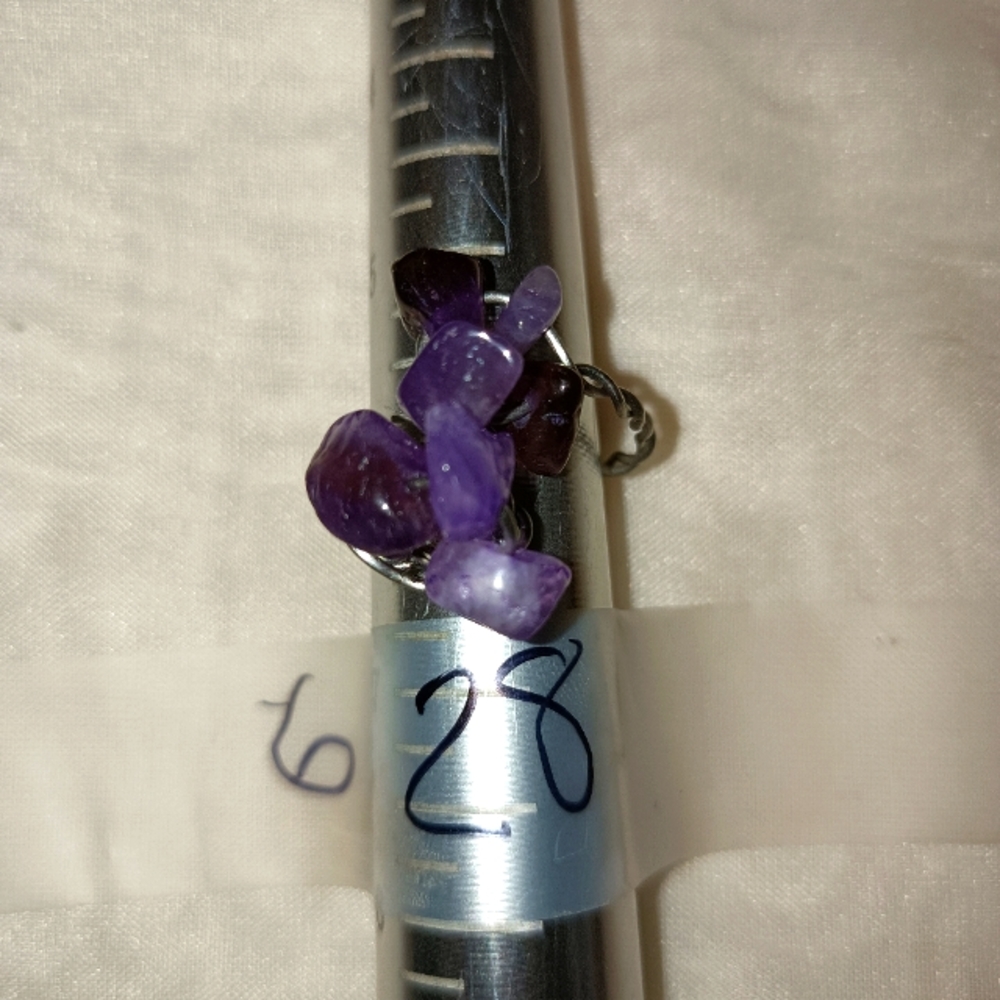 Amethyst crystal wire ring